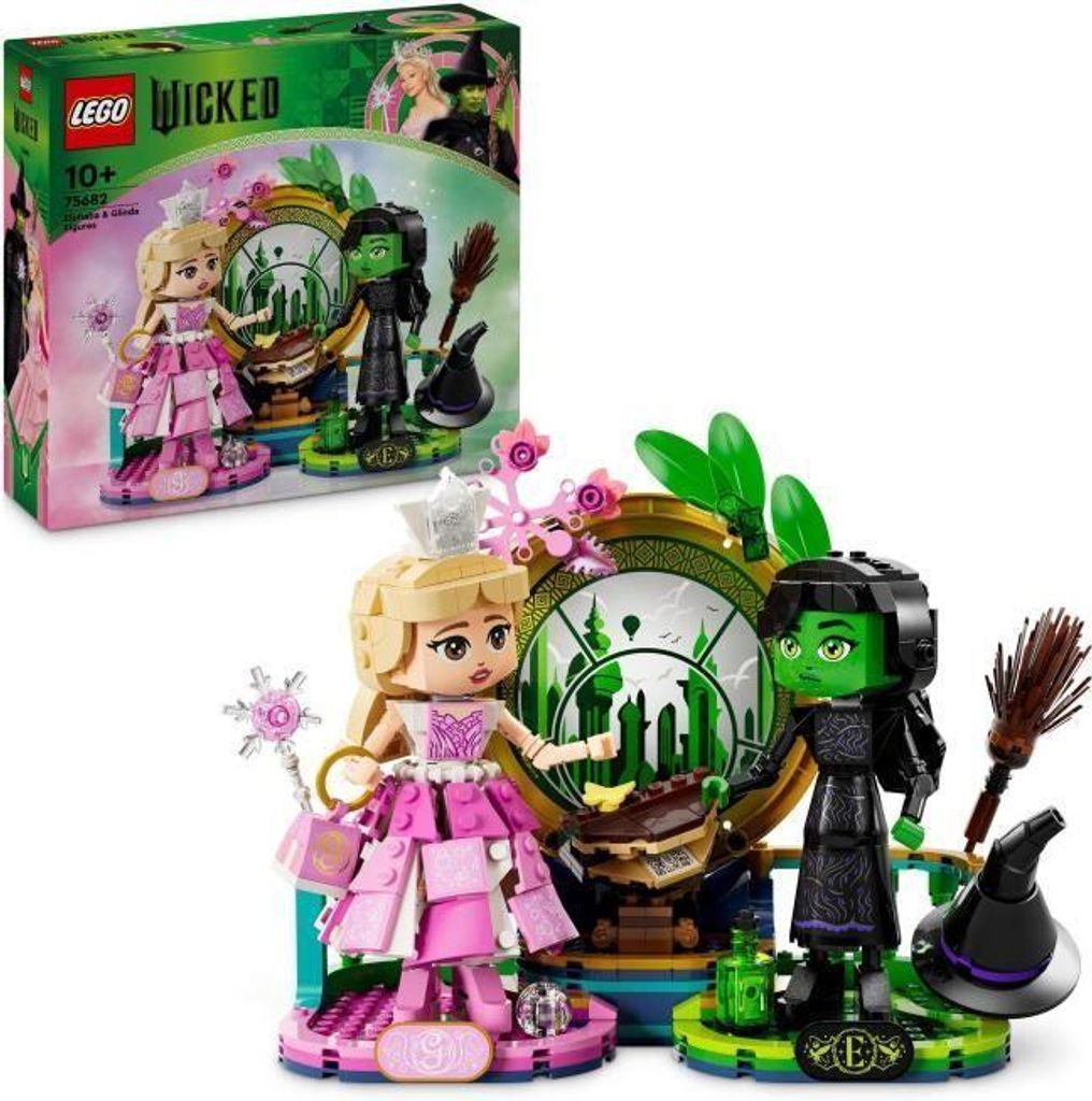 LEGO Wicked Elphaba und Glinda Figuren, Bauspielzeug 75682, Dekoration, Für Kinder ab 10 Jahren