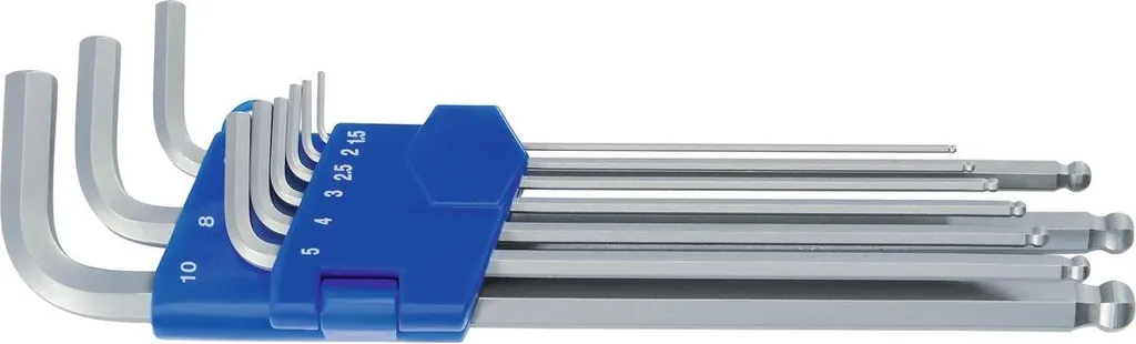 HEYTEC Set 9 Chiavi Esagonali Lunghe a Sfera | Qualità Tedesca