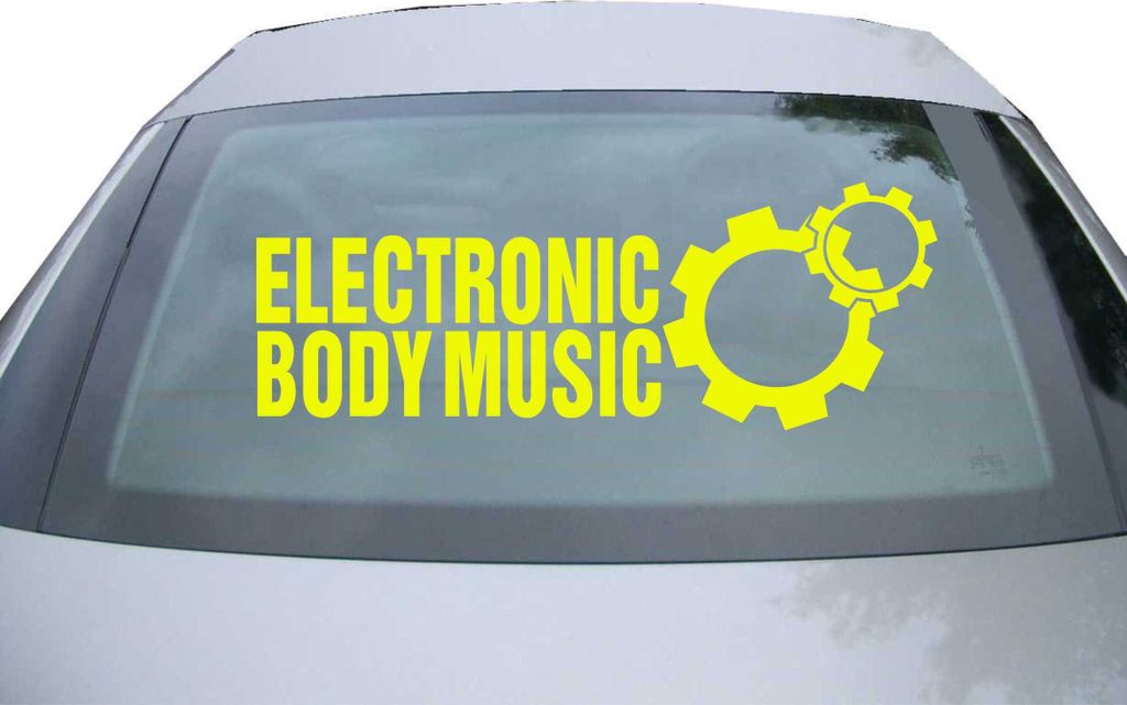 Indigos UG - Aufkleber Heckscheibe & Motorklappe DE6954 - neongelb - 600x218 mm - Elektronic Body Music - Auto Scheiben Fenster Heckklappe Tuning R...