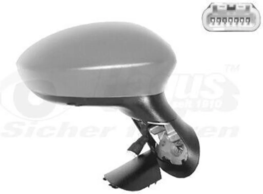 Rétroviseur droit Van Wezel 1745818 pour FIAT Grande Punto Evo Noir