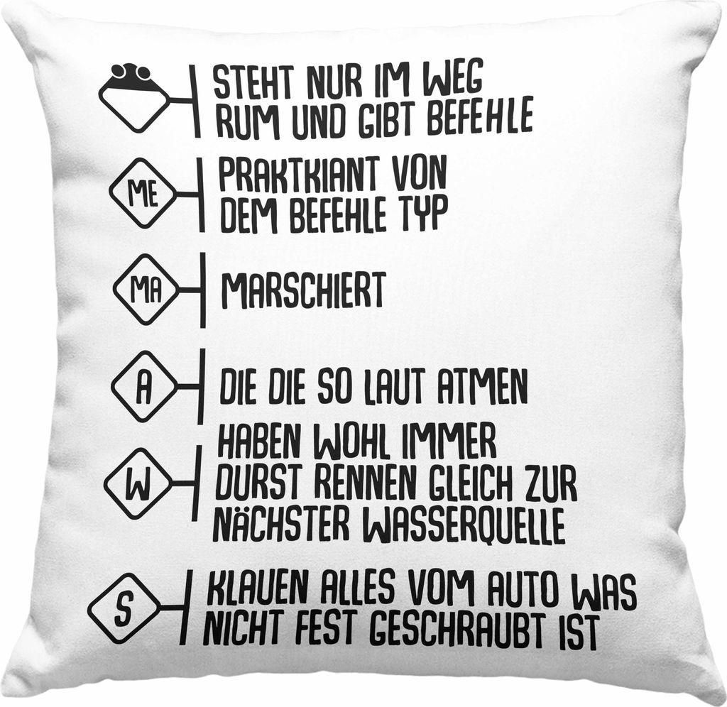 Trendation - Feuerwehr Deko-Kissen mit Füllung 40x40 Geschenke Zubehör Lustig Einsatz Geburtstag Spruch Mann Praktikant (Grün)