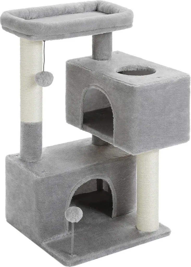 Arbre à chat à 3 niveaux et griffoir en sisal pour chat d'appartement