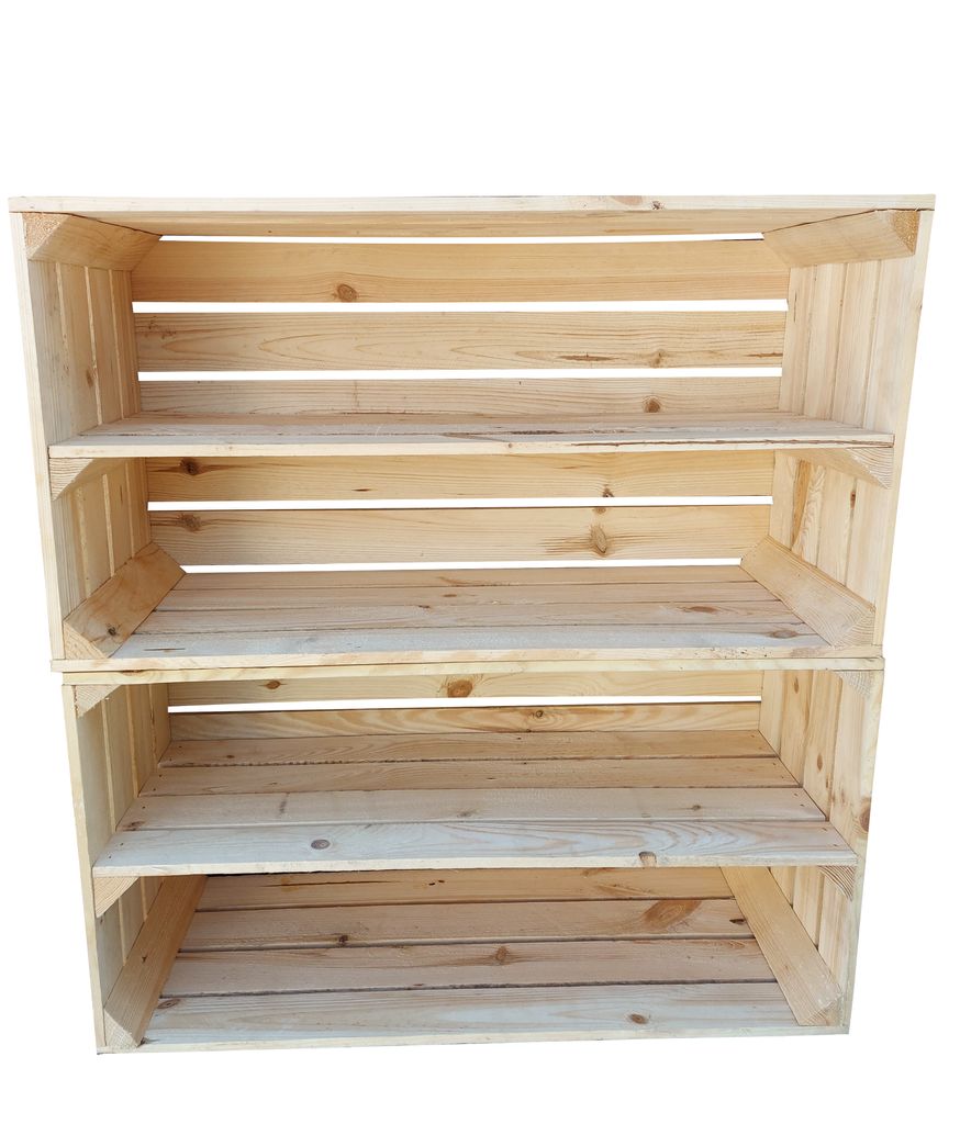 Holzkiste 67x37x28 cm mit Zwischenbrett 2er Set - Weinkiste Produktbild 
