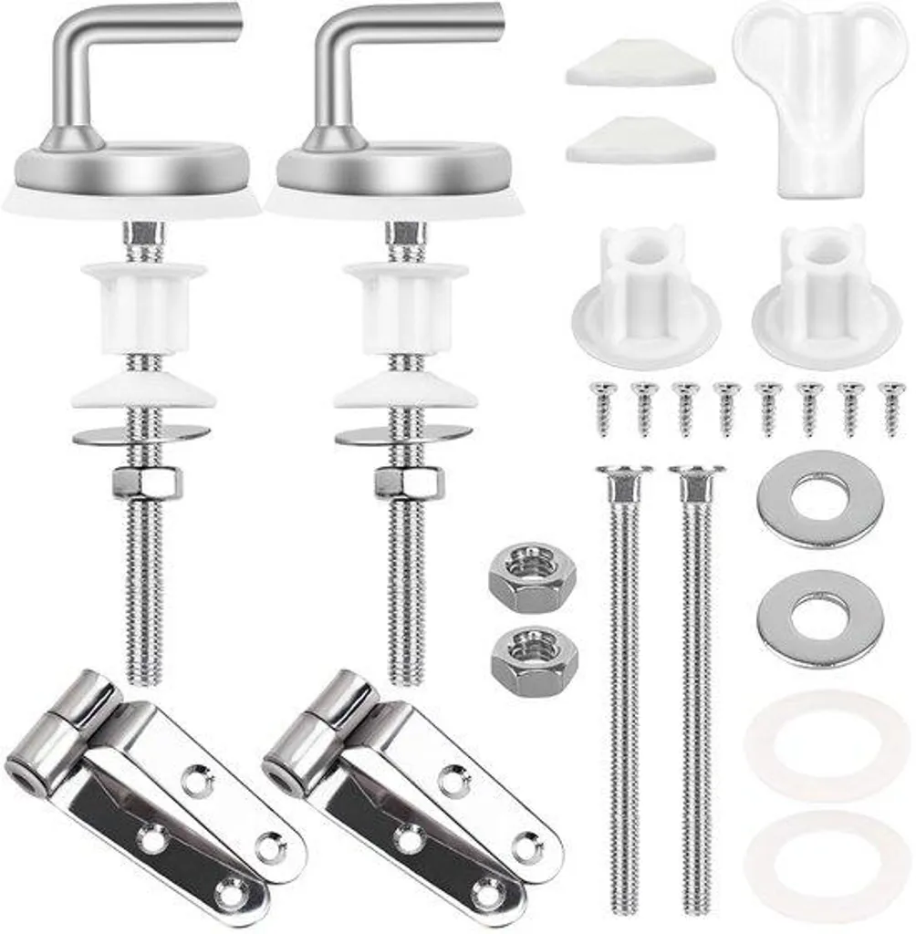 Kit de fixation abattant WC inox : lot de 2 charnières universelles vis
