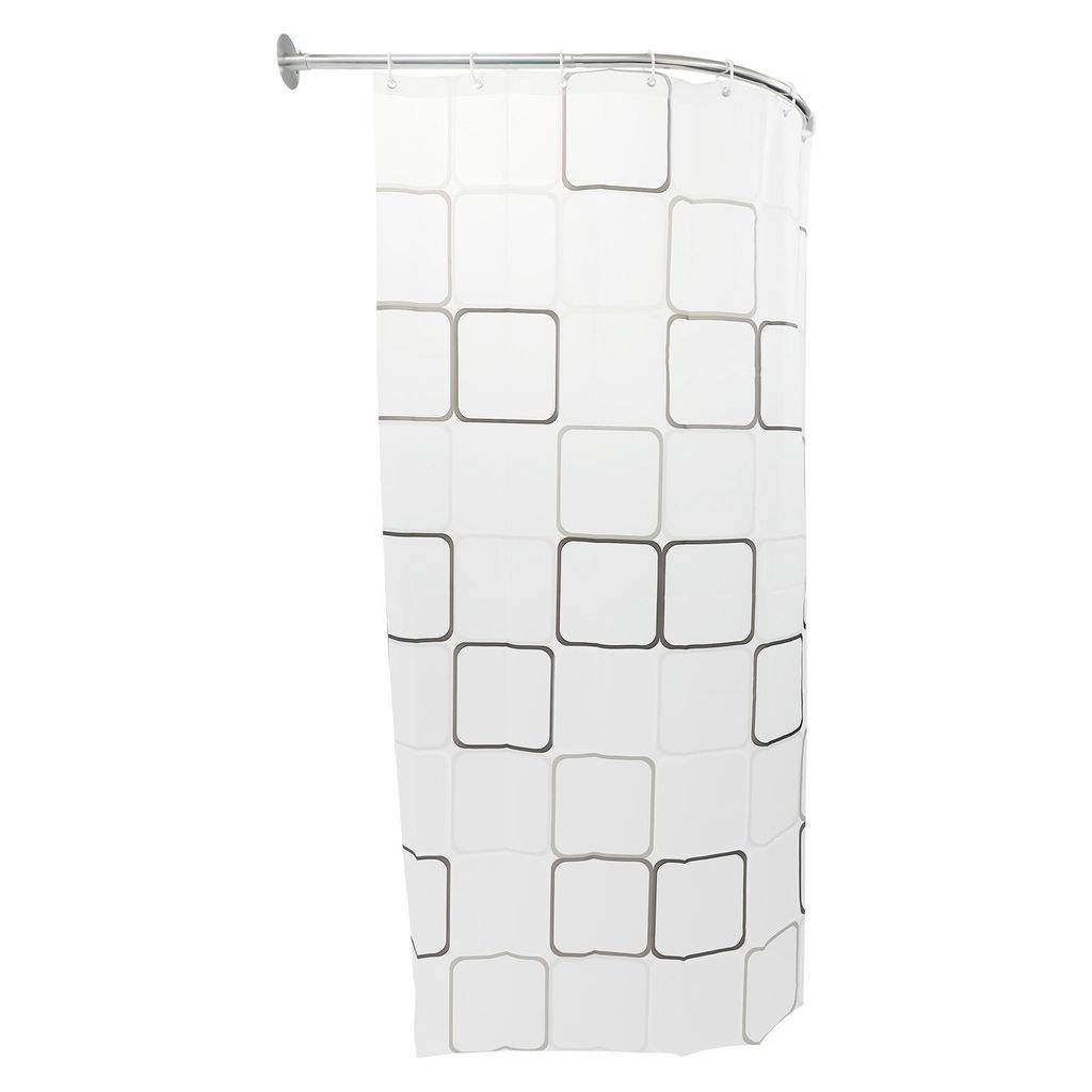U-Form Duschvorhang 180 x 240 cm Duschvorhangstange  bad Produktbild 