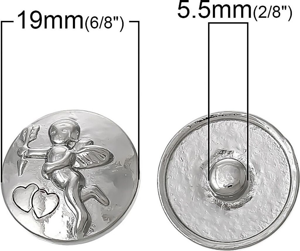 Wechsel - Chunks / Click Buttons 'Engelchen' (1 Stück), Knauf ca. 5,5mm