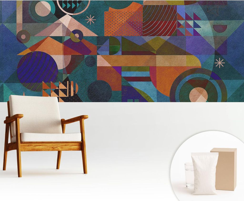 Fototapete - 250x104 cm - Tapete - Wandtapete - Wandbilder - Dekofolie - Tapete Folie - Wand - Dekoration - Wohnzimmer - Geometrische Kunst