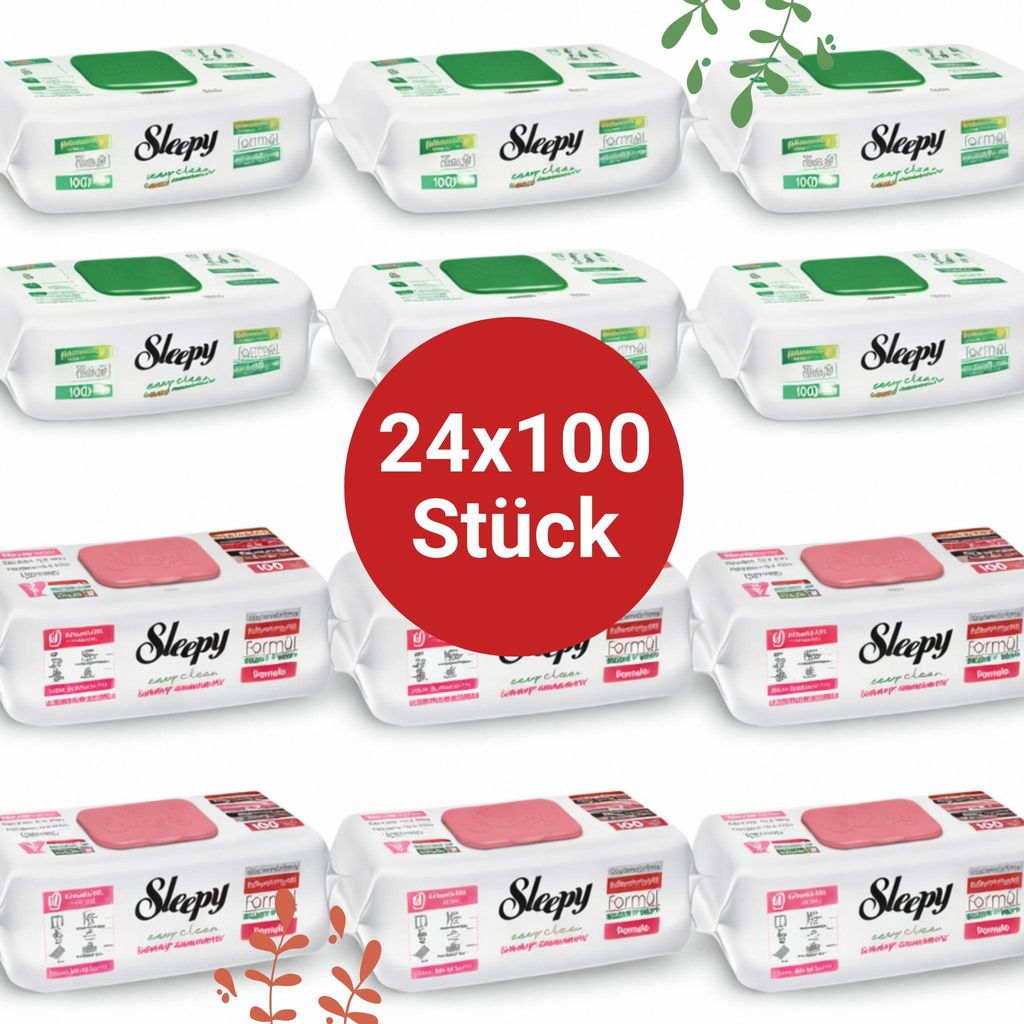 Sleepy Easy Clean Oberflächenreinigungstücher – 12x100 Pomelo + 12x100 White Soap | Arbeitsplatte reinigen
