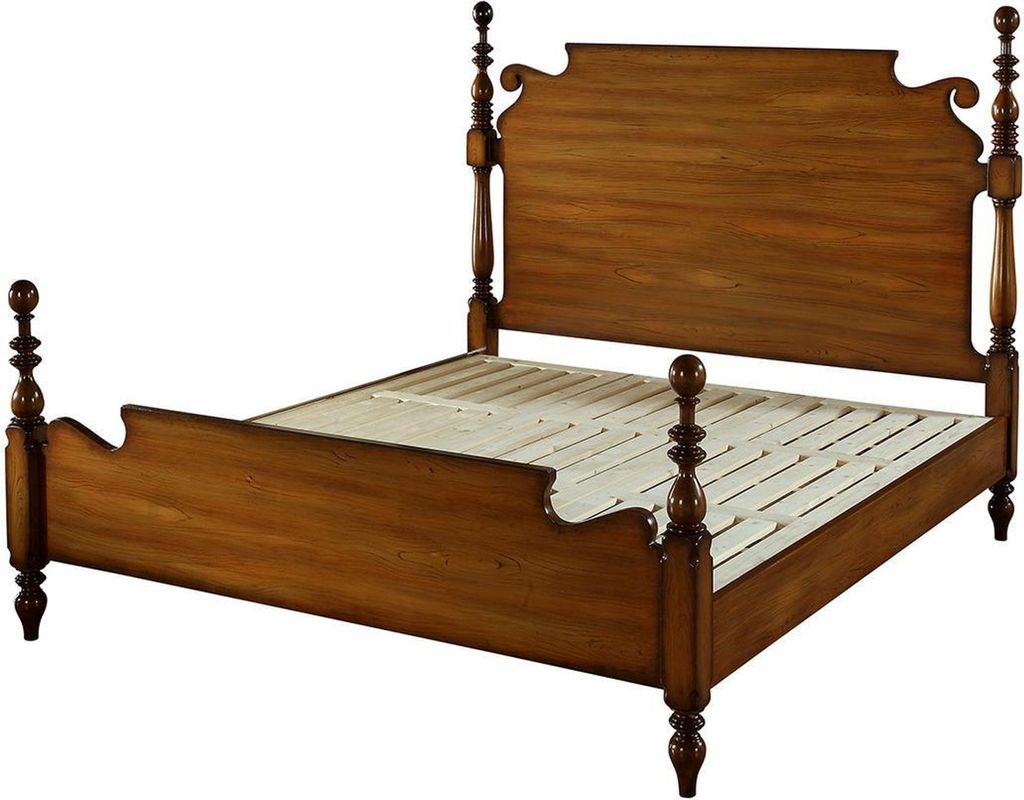 Nostalgie Bett echtes holz Betten Englisches Schlafzimmer Design Doppelbett Neu