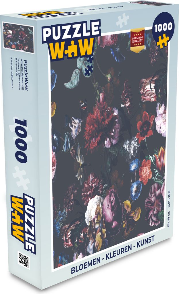 MuchoWow Puzzle 1000 Teile Blumen - Farben - Kunst - Spielzeug - Alt und Jung - Spiele - Puzzeln