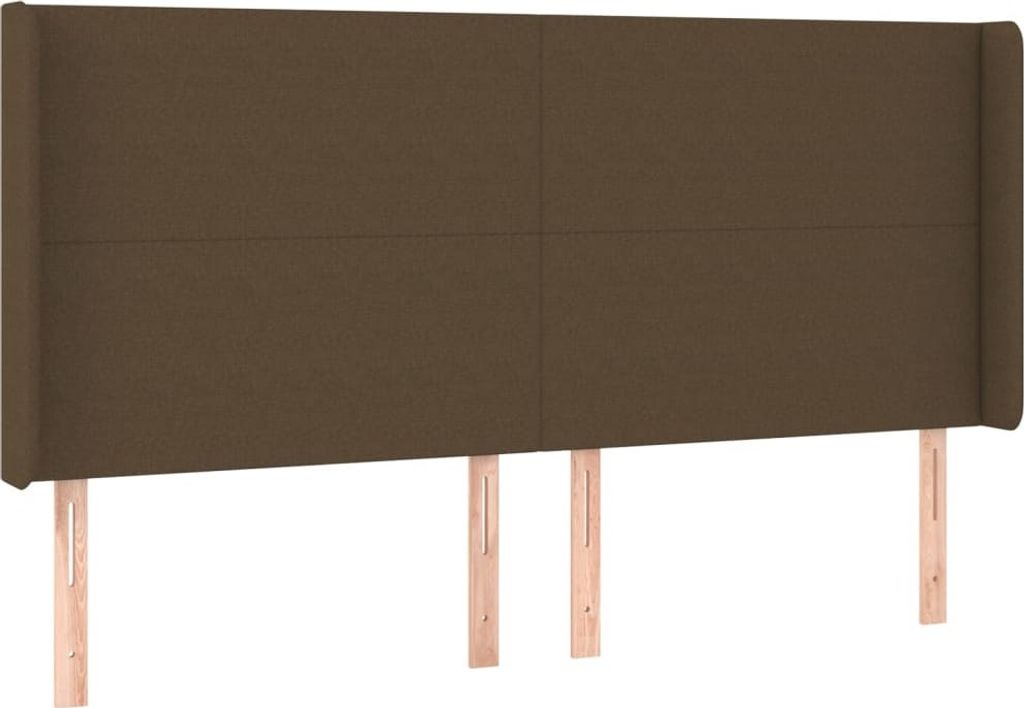 Kopfteil mit Ohren Dunkelbraun 163x16x118/128 cm Stoff