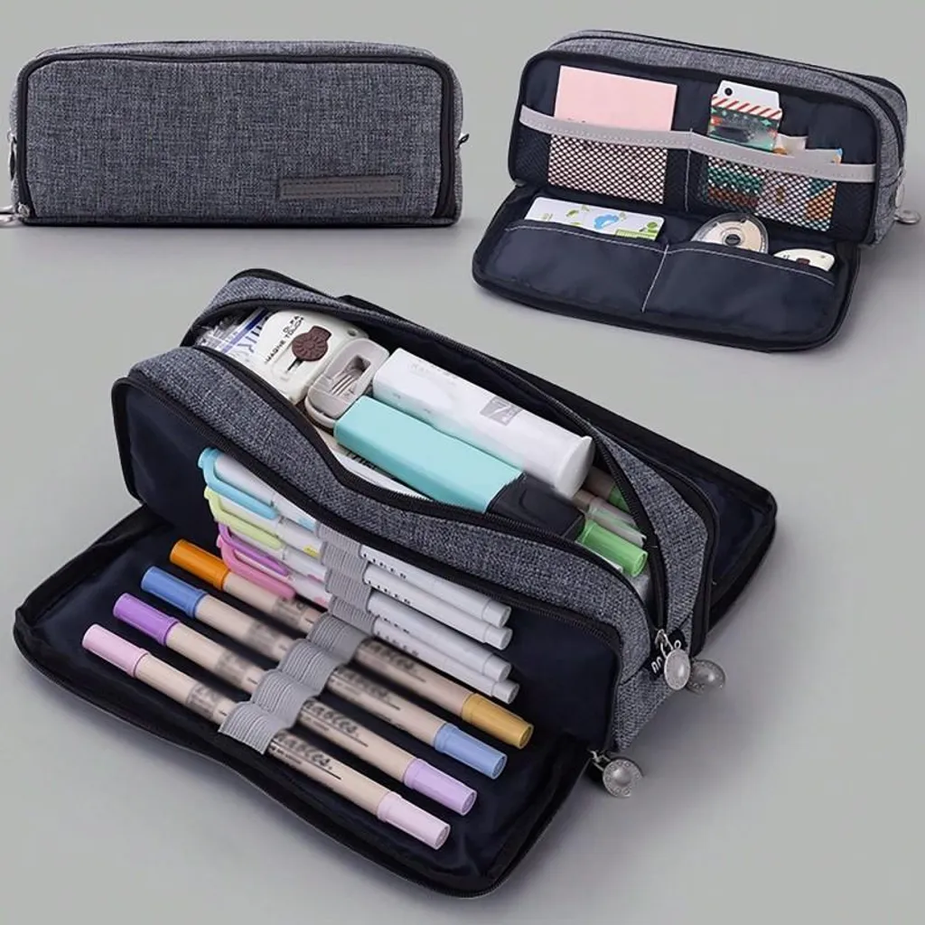 Astuccio Flamenco Mystique Graphite 3 Scomparti - Organizzazione Top