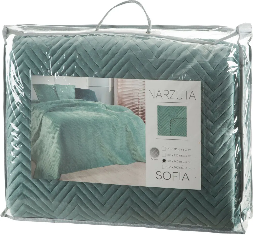 Boutis de lit Sofie Mint 220x240 cm - Jeté de lit matelassé léger