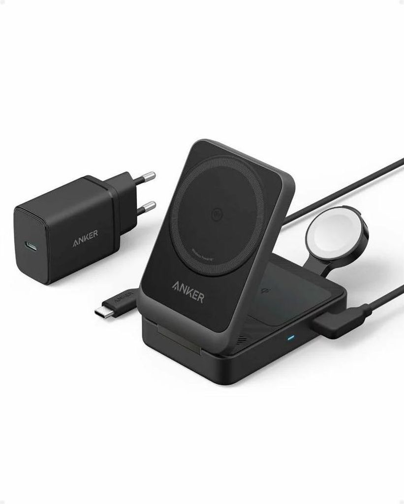 Anker MagGo 3-in-1 Ladestation schwarz - kabellos Aufladen, Produktbild 