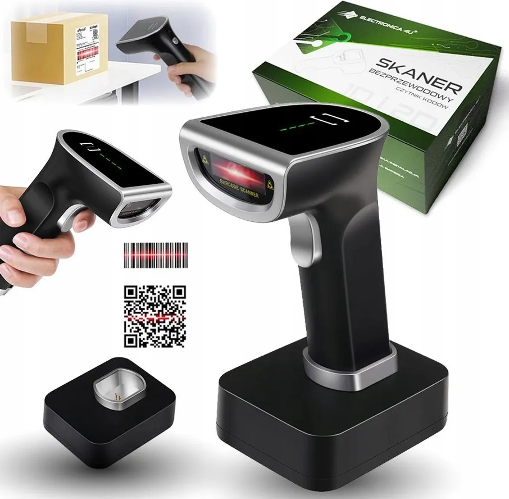 Scanner Codici a Barre 2D Wireless con Base di Ricarica | Professionale
