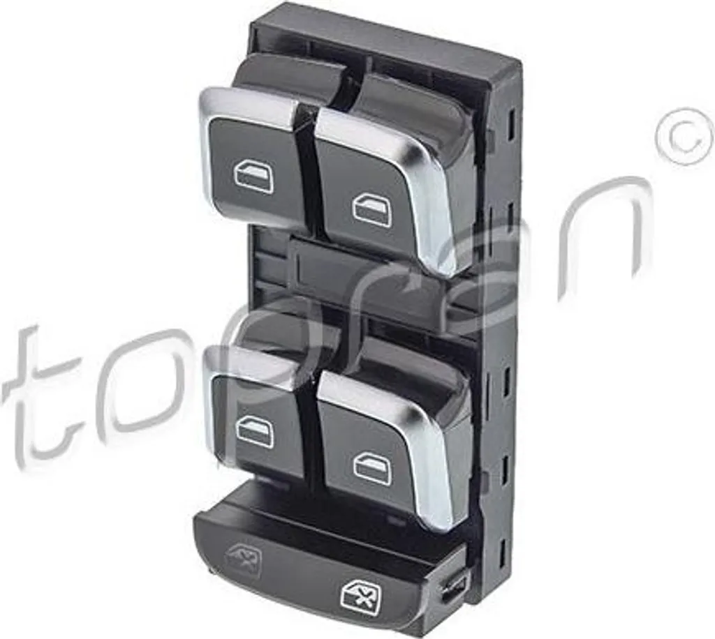 Interrupteur de vitre 8K0959851FV10 TOPRAN finition noir pour Audi A4