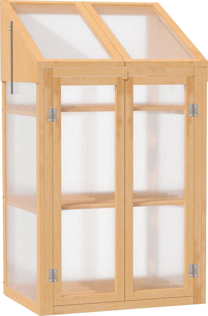 Drewniana skrzynia na warzywa Outsunny, mini szklarnia 70 x Zdjęcie produktu 