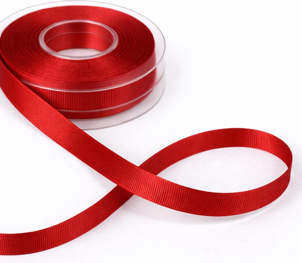 Dekoband Ripsband 15 mm breit 20 m geripptes Schleifenband aus Polyester rot