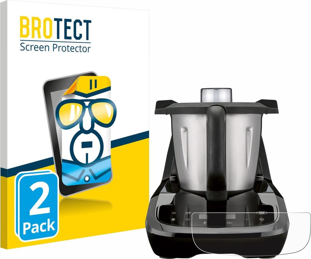 2x Für SilverCrest Monsieur Cuisine compact Schutzfolie BROTECT Displayschutz Display Schutz Folie Klar Transparent