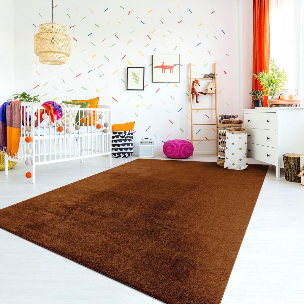 TT Home Teppich Kinderzimmer Waschbar Rutschfest Kinderteppich Junge Mädchen Weich Pastell Größe 200 cm Rund
