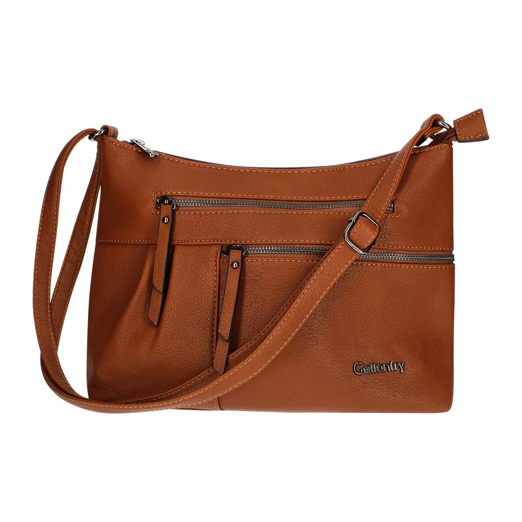 Gallantry, borsa a tracolla con diversi scomparti con zip, marrone - 2