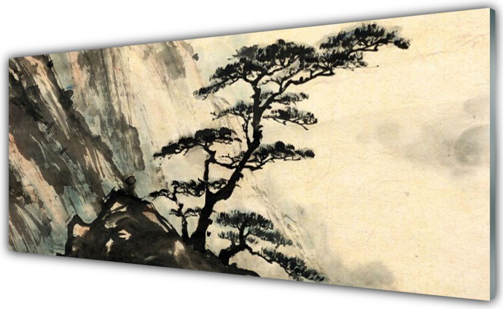 Küchenrückwand aus Glas 125x50cm Spritzschutz Baum Natur