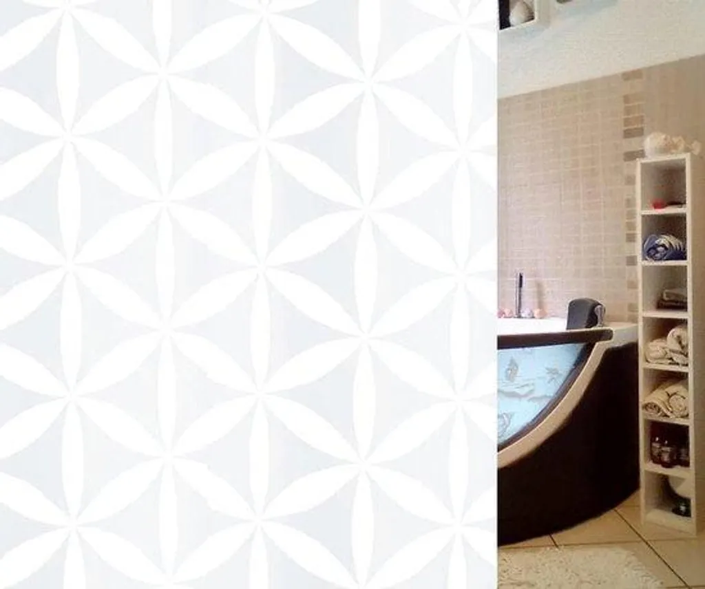 Rideau de douche textile blanc 180x200 cm lavable pour baignoire et douche