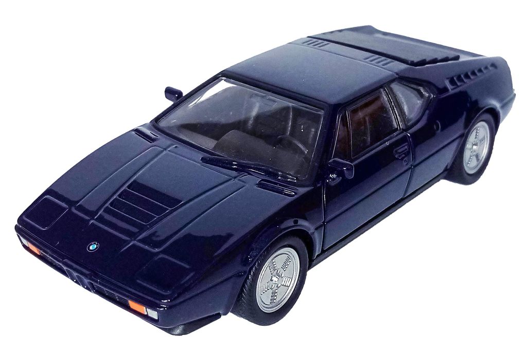 BMW M1 Modellauto 11,8cm Modell Auto Metall Spielzeugauto WELLY Kinder Geschenk 54 (Dunkelblau-Metallic)
