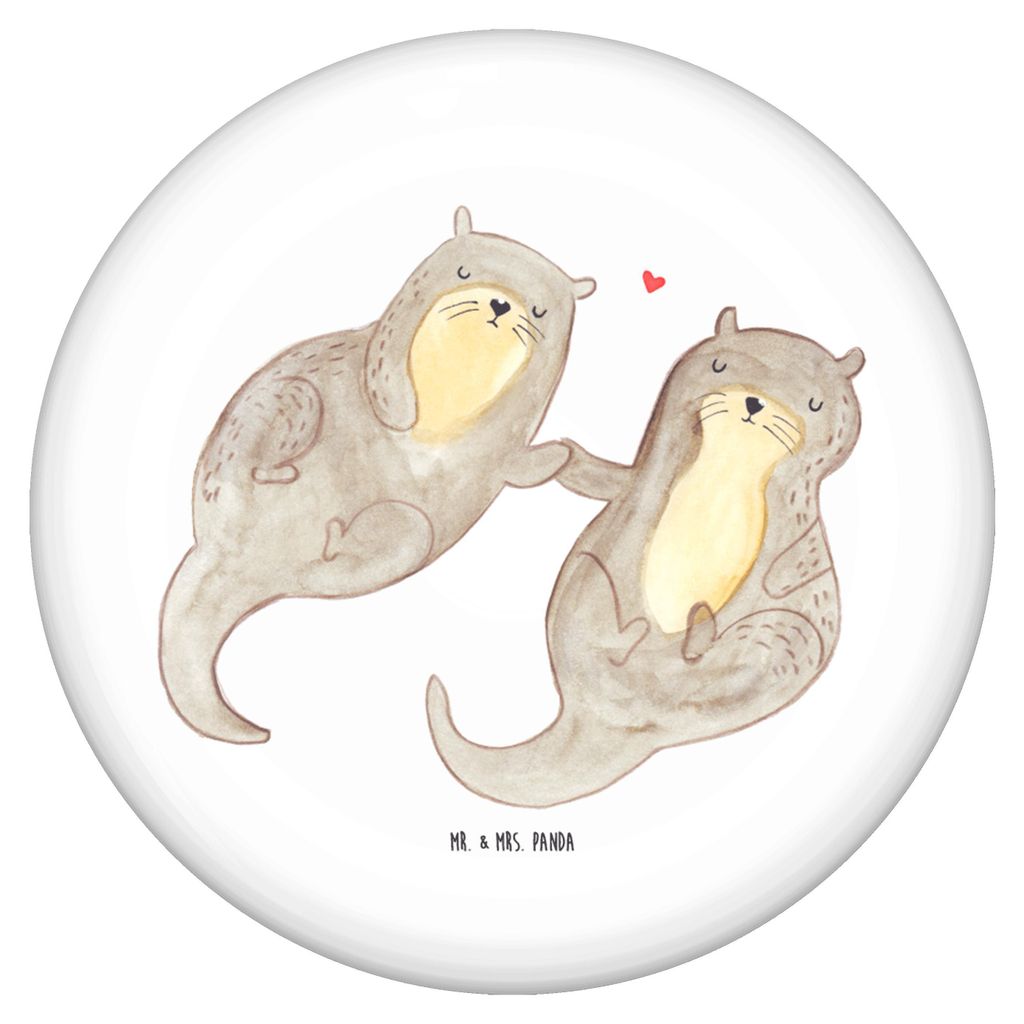 Mr. & Mrs. Panda Pin Otter Hände halten - Weiß - Geschenk, Badge, glücklich, Anstecker, Paar, Seeotter, Schmucknadel, Button, Liebe, Romantisch,...