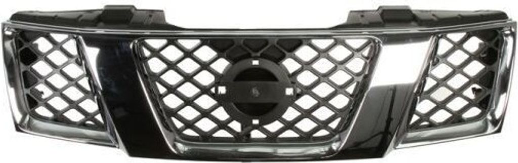 BLIC 6502-07-1677990P Kühlergrill Frontgrill für NISSAN NP300 Navara Pickup (D40) Vorne Chrom Schwarz