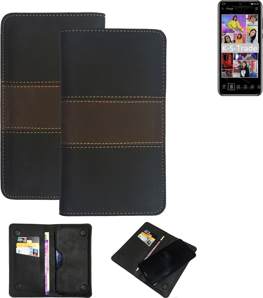 K-S-Trade Hülle Handyhülle kompatibel mit Huawei Y8p Schutzhülle Walletcase Bookstyle Tasche Schutz Case Handytasche Wallet Cover Kunstleder