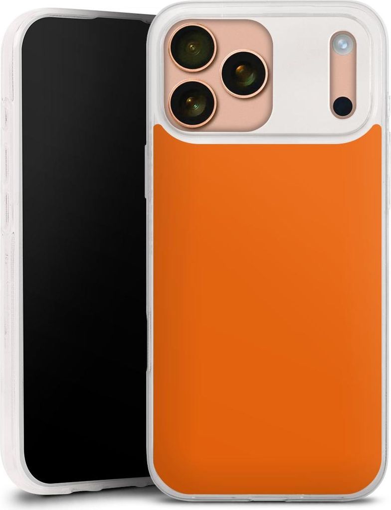 DeinDesign Slim Hülle für Apple iPhone 17 Pro Max Silikon Case Ultra Dünn Handyhülle Farbe einfarbig orange