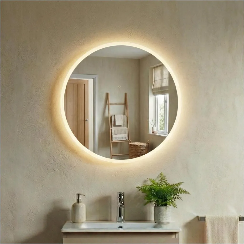 Miroir LED rond CANDRA : fini la salle de bain sombre et triste