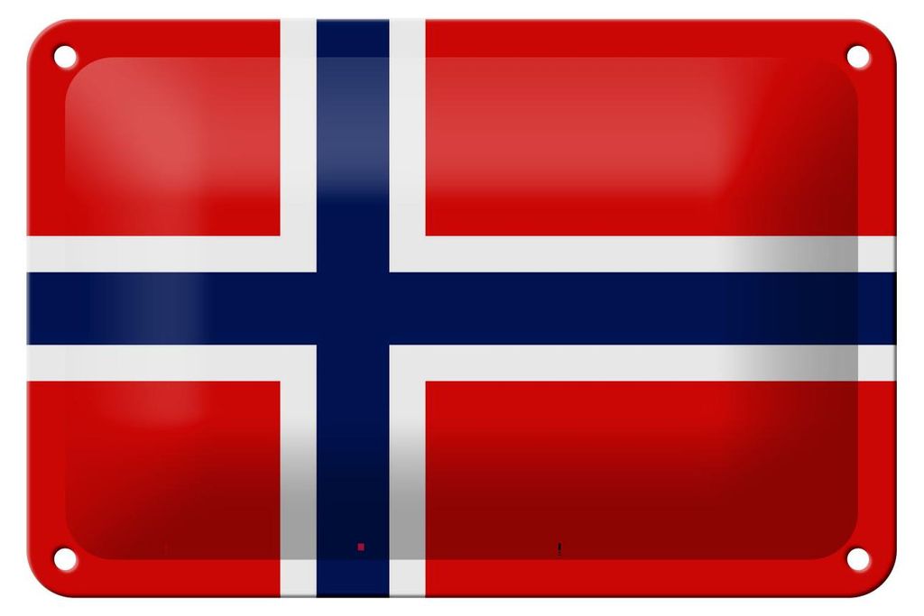 Blechschild Flagge Norwegens 18x12cm Flag of Norway Produktbild 