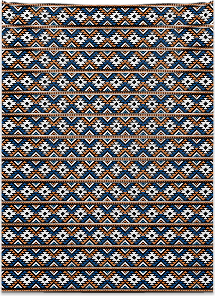 Abakuhaus Boho Wandteppich, Geometrisches Muster aus Weiches Mikrofaser Stoff Kein Verblassen Klare Farben Waschbar, 110 x 150 cm, Orange Weiß und...
