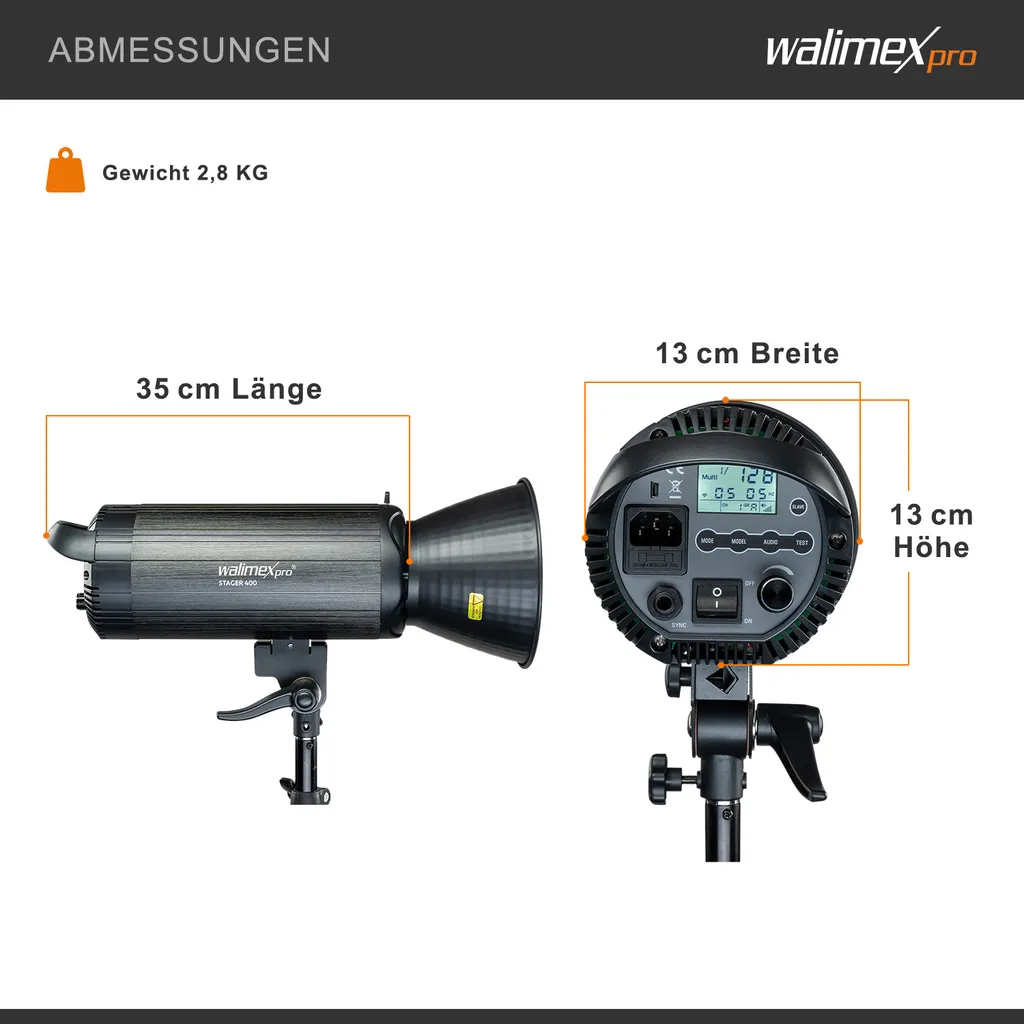 Walimex pro Stager 400 Flash Studio HSS LED avec Synchronisation Rapide - 9