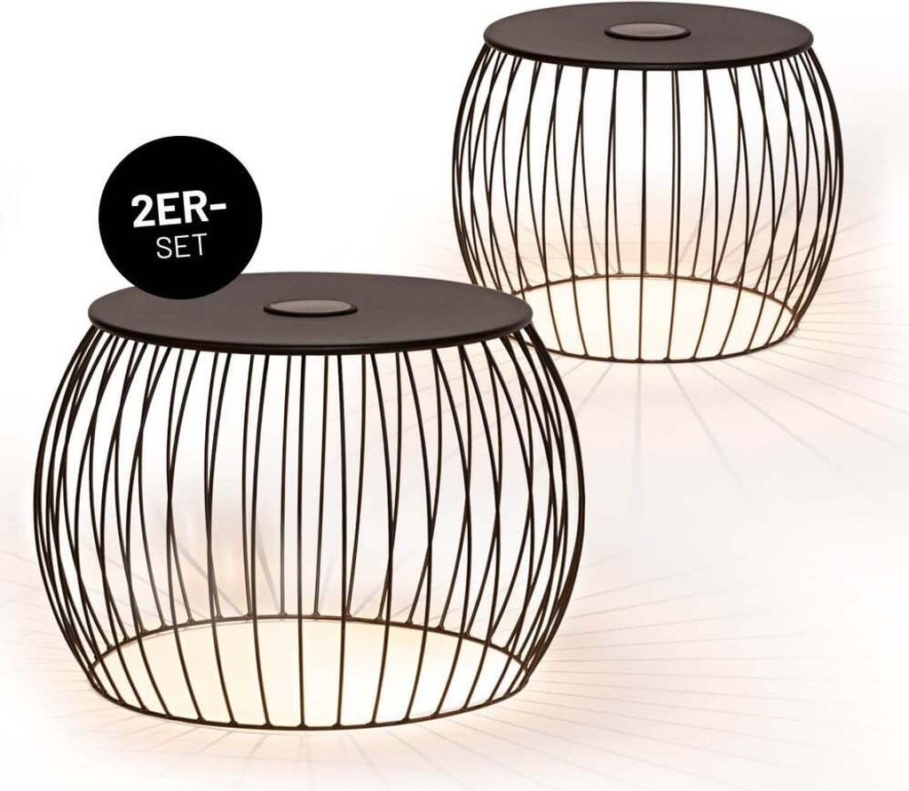 LUMALAND Beistelltisch 2er-Set - LED, Solar & USB - in- & Produktbild 