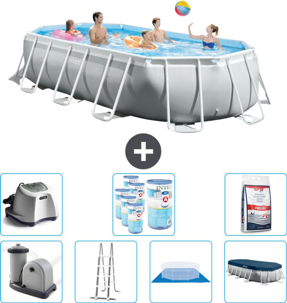 Intex Oval Prism Frame Swimmingpool – 503 x 274 x 122 cm – Produktbild 