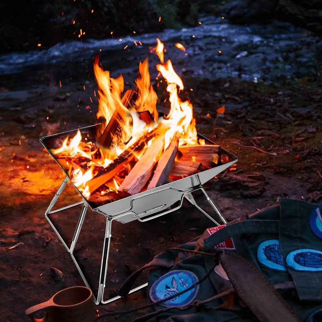 Foyer BBQ en Acier Inoxydable Léger - Barbecue Portable Compact 1 Pc