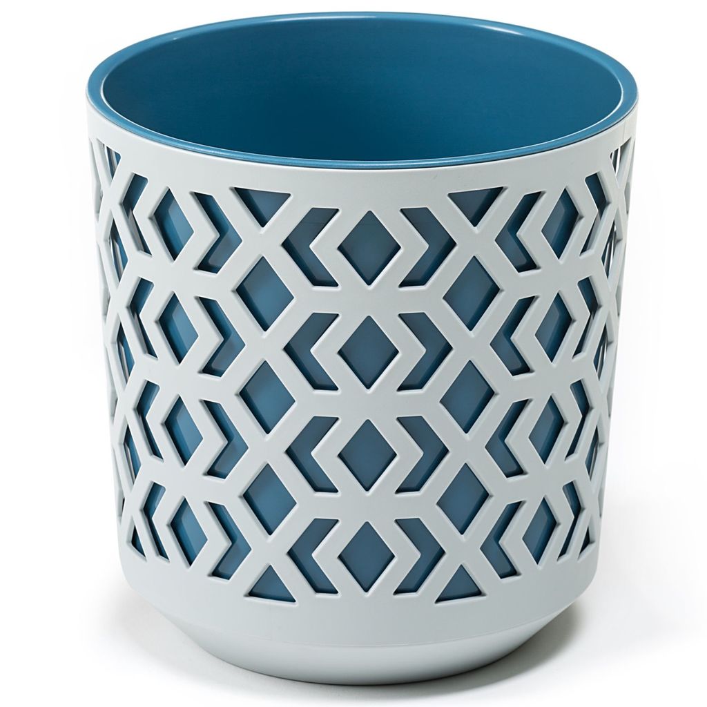 Blumenkübel Blumentopf Pflanztopf Übertopf Orchideentopf 29 cm Grau / Meer