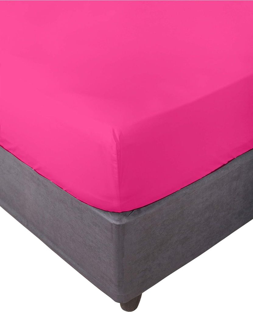 Miracle Home Weiches und bequemes elastisches Spannbetttuch, 50% Baumwolle Polyester, Fuchsia. 90 x 200