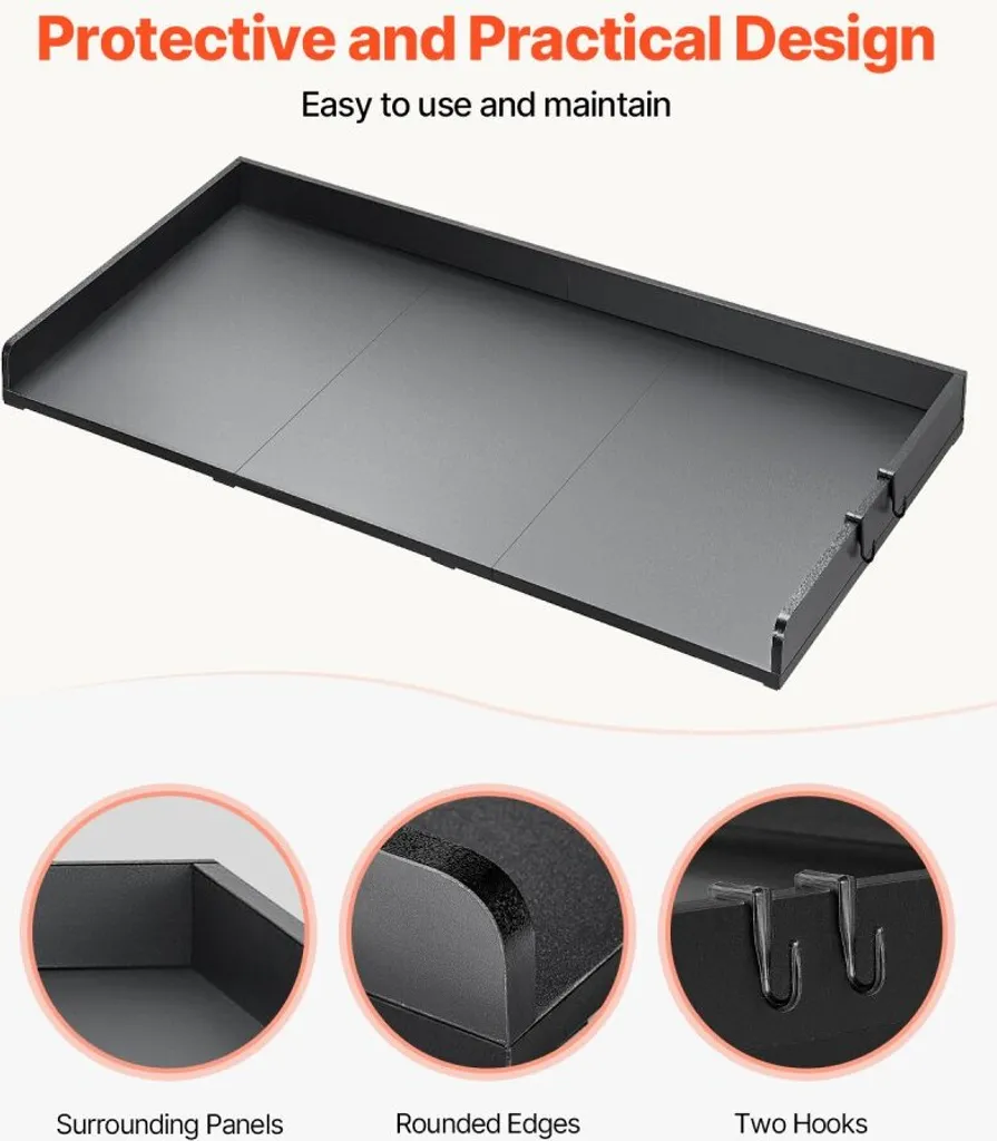 Tablette de recouvrement noire pour machine à laver et sèche-linge