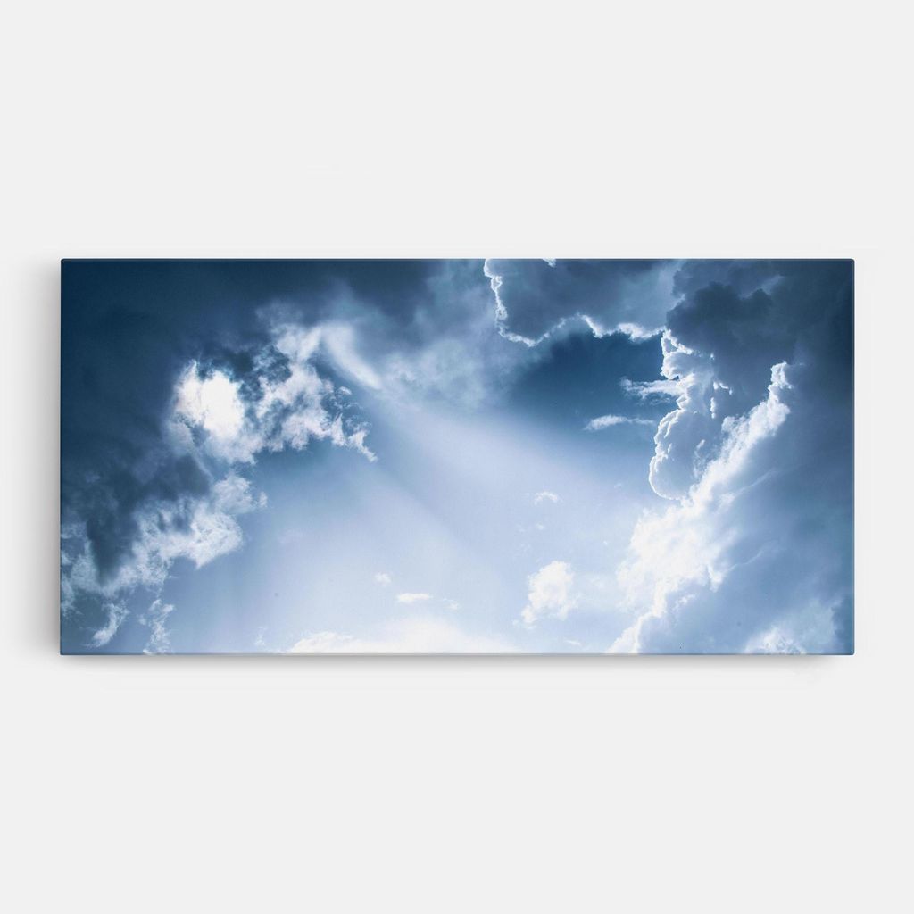 ARTHUB Leinwandbild 40x80 cm, Dark Blue Sky | Wohnzimmerdekoration, Hängende Bilder, Wanddekoration, Heimdekoration, Landschaften, Wolken