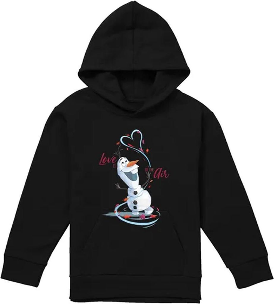 Frozen - "Love Is In The Air" Hoodie zum Überziehen für Kinder, Valentinstag TV22568 (152-158) (Schwarz)