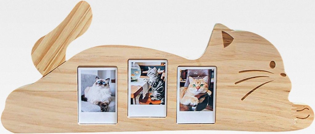 Katzenbilderrahmen - Gedenken Niedlich Holz Andenken | Gedenkrahmen für Katzen mit 3 Bildern,Für Schlafzimmer Arbeitszimmer Schreibtisch Schrank ...