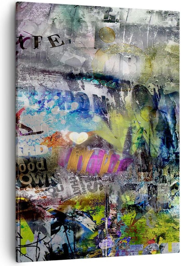Bild auf Leinwand - Leinwandbild - Einteilig - Graffiti modern - 50x70cm - Wand Bild - Wanddeko - Wandbilder - Leinwanddruck - Kunstdruck - Wanddek...