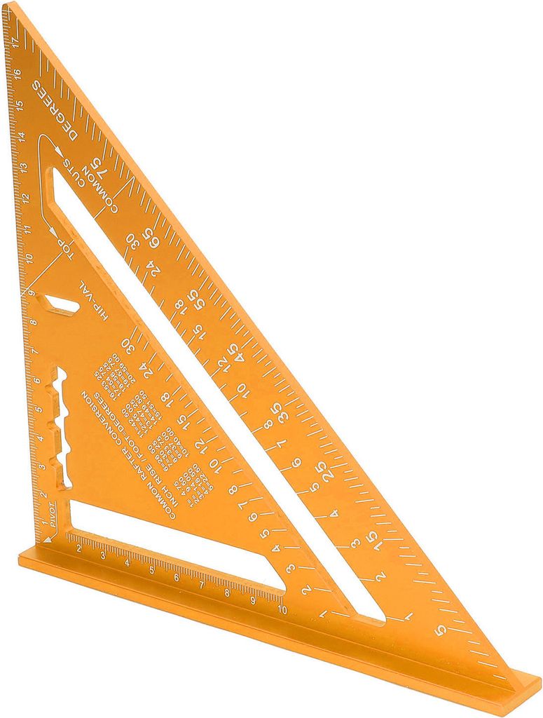 Holzbearbeitung Dreieck Aluminiumlegierung elektrophoretische Farbe klar Skala Dreieck Schreiner Quadrat Golden