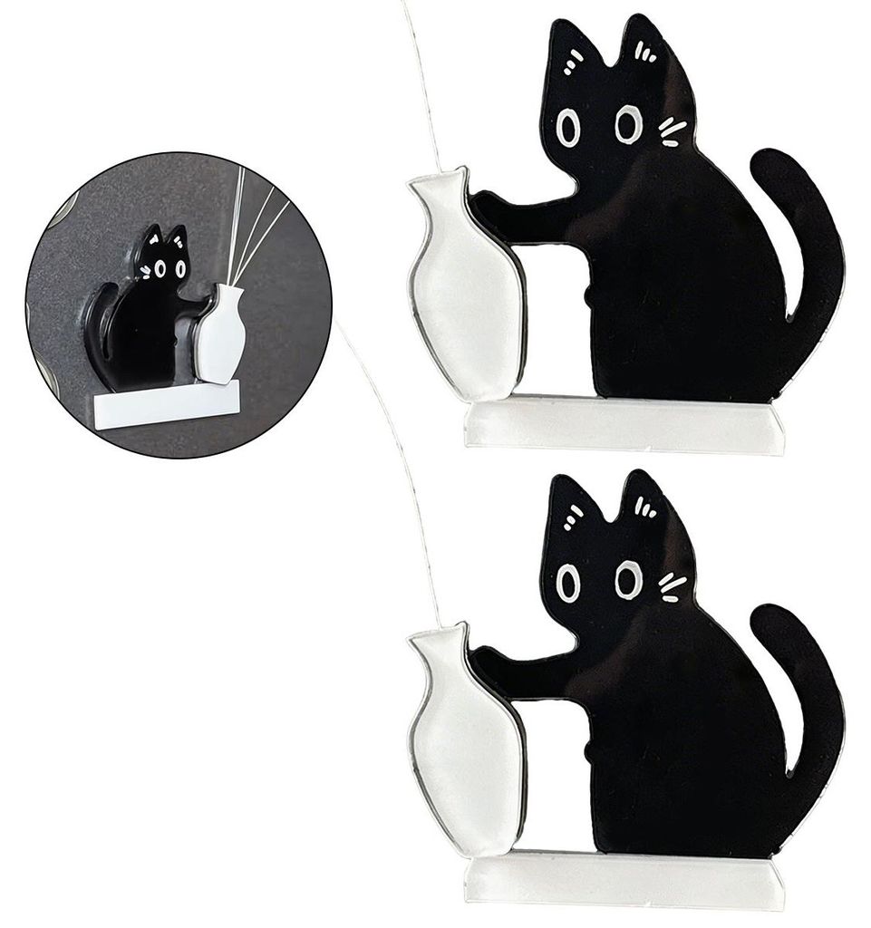 Magnetische Katzen Vase 2er Set aus Acryl, Kühlschrank Produktbild 