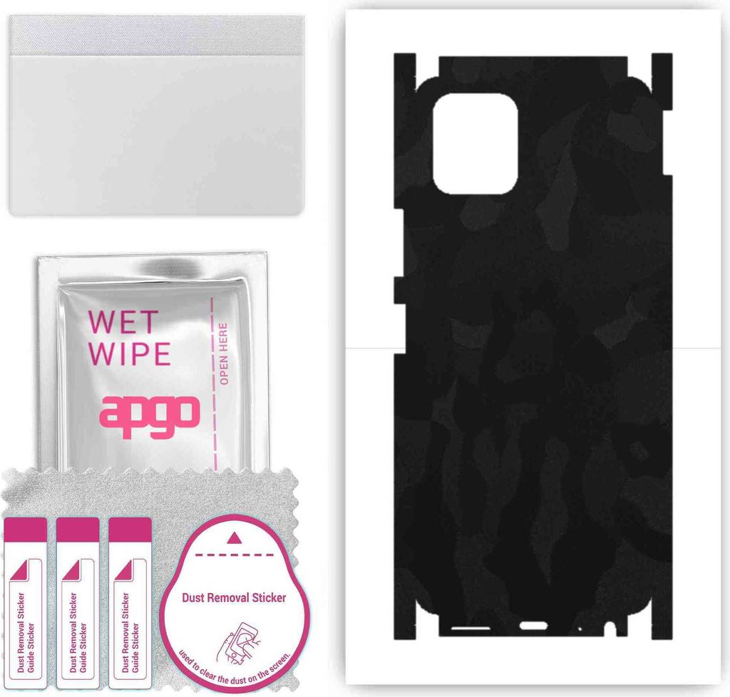 apgo Rückseite + Seiten Schutzfolie, Skin, kompatibel mit Vivo Y52s, Hinten Displayschutzfolie aus Vinylfolie, kratzfest, einfache Montage - Schwa...