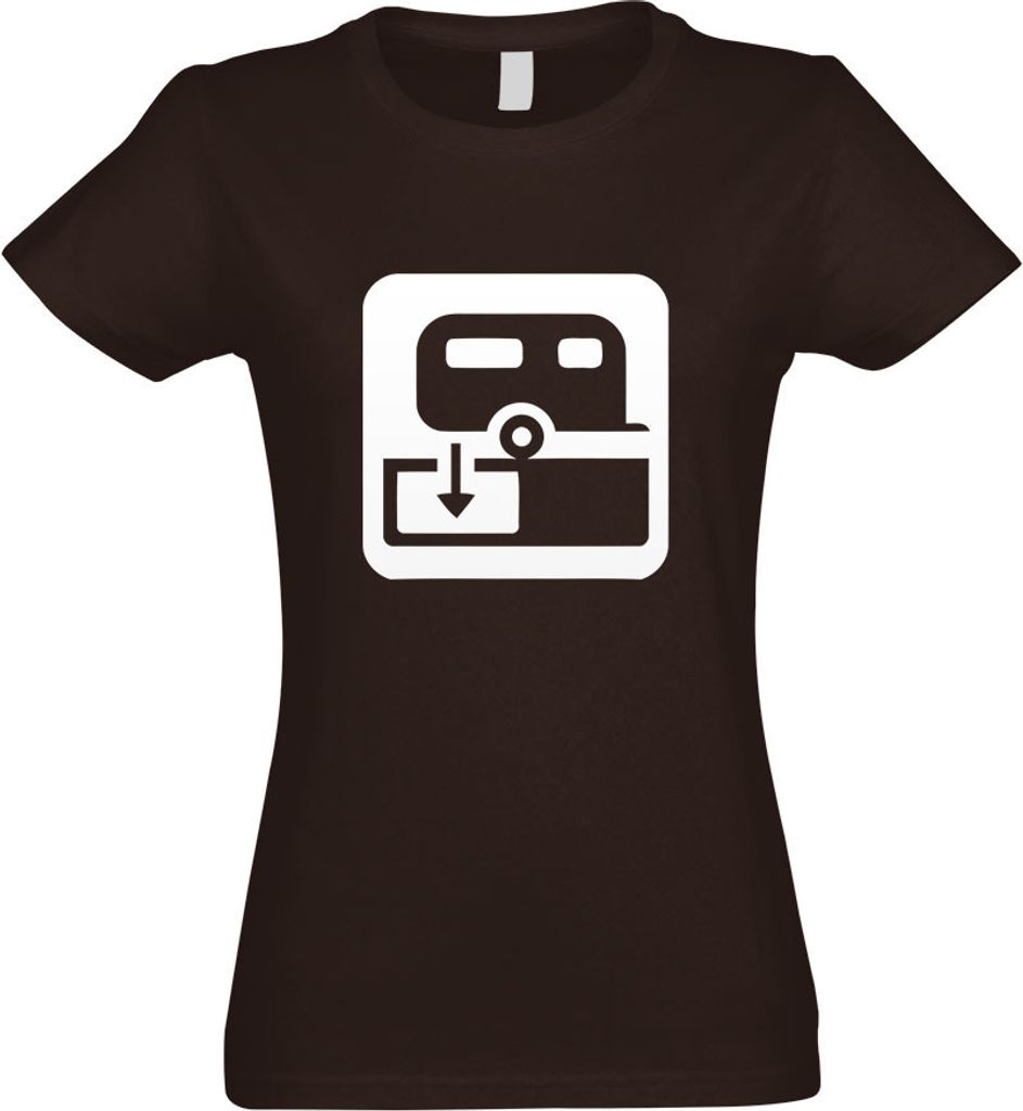 Kiwistar - T-Shirt tailliert - Damen - Chocolate - Wohnwagen entleeren Piktogramme - mit Motiv Bedruckt - Funshirt Design - Sport - Freizeit - Dame...
